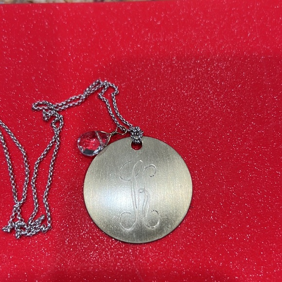 DANIELLE STEVENS LONG NECKLACE WITH A K LETTER PENDANT. - Picture 3 of 6